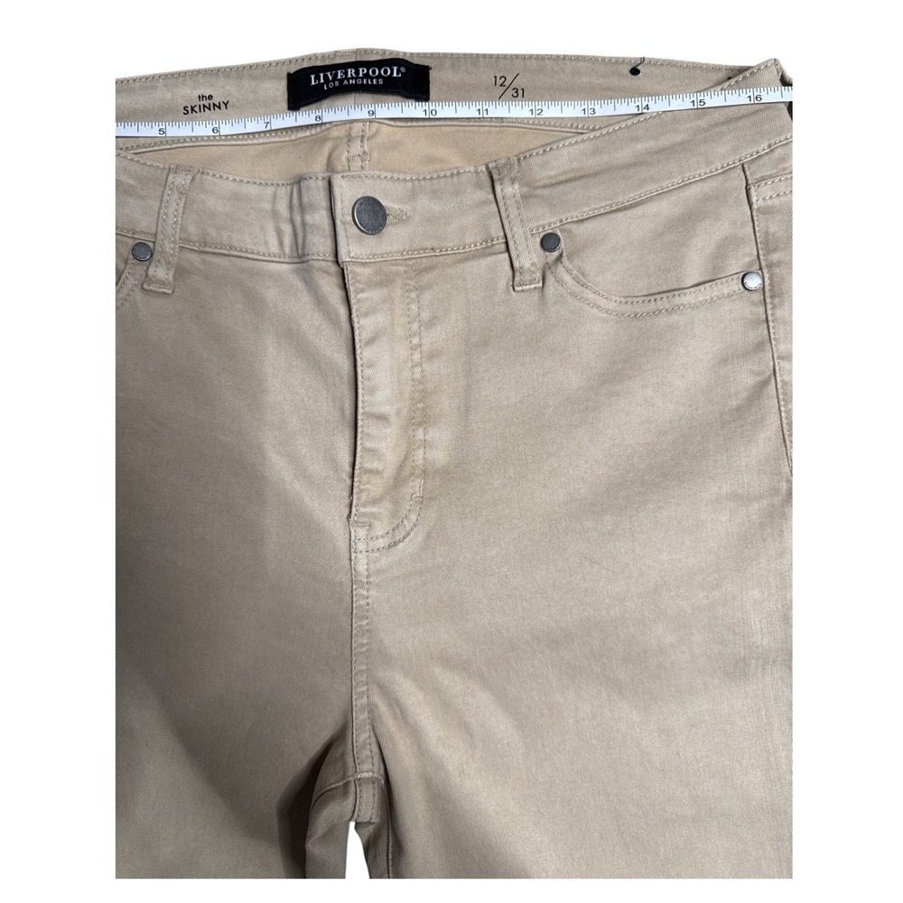 Liverpool Los Angeles Womens The Skinny Tan‎ Pants Size 12 Long, Cavern Club